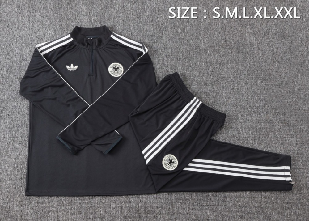 2026 Germany Dark gray Long-sleeved half-pull training kit