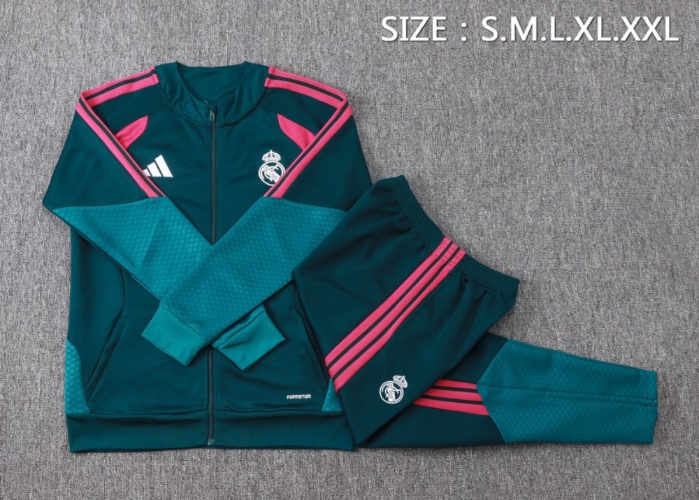 2026 Real Madrid Dark green Jacket Training Suit Set