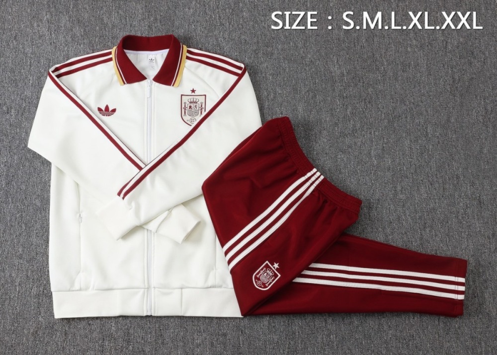 2026 Spain Off-white Jacket Training Suit Set