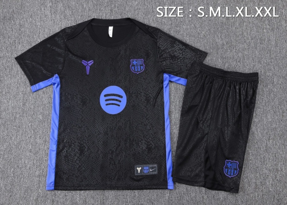 2026 Barcelona Black Training Set Shirt and Shorts