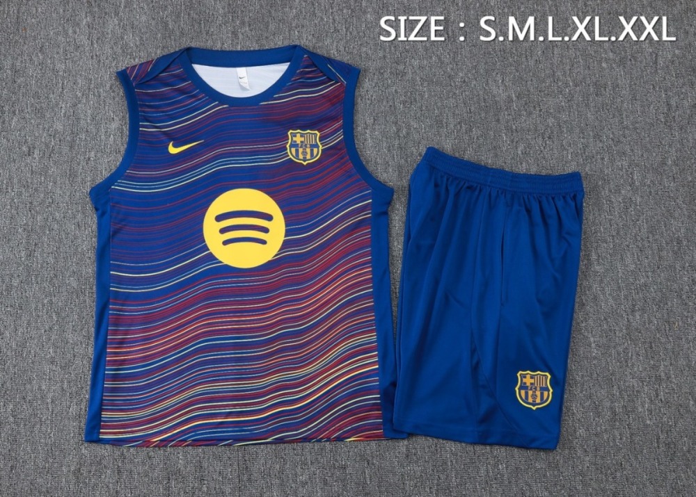 2026 Barcelona Colorful Blue Training Set Shirt and Shorts
