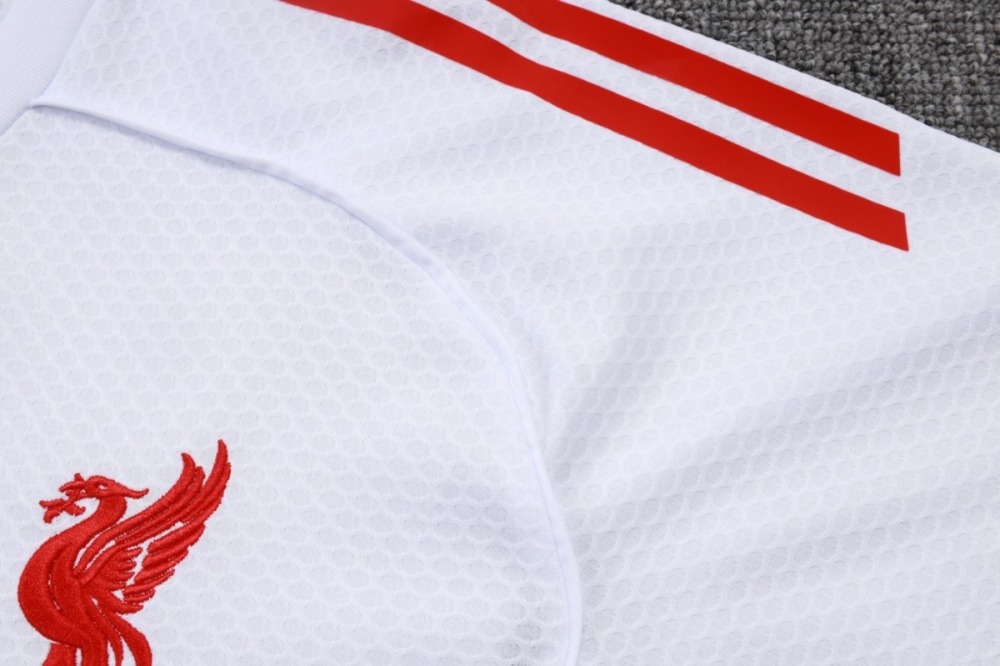 2026 Liverpool White Training Set Shirt and Shorts