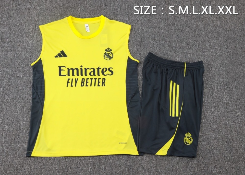 2026 Real Madrid Yellow Training Set Shirt and Shorts