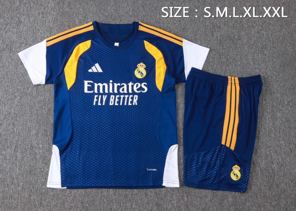 2026 Real Madrid Royal blue Training Set Shirt and Shorts