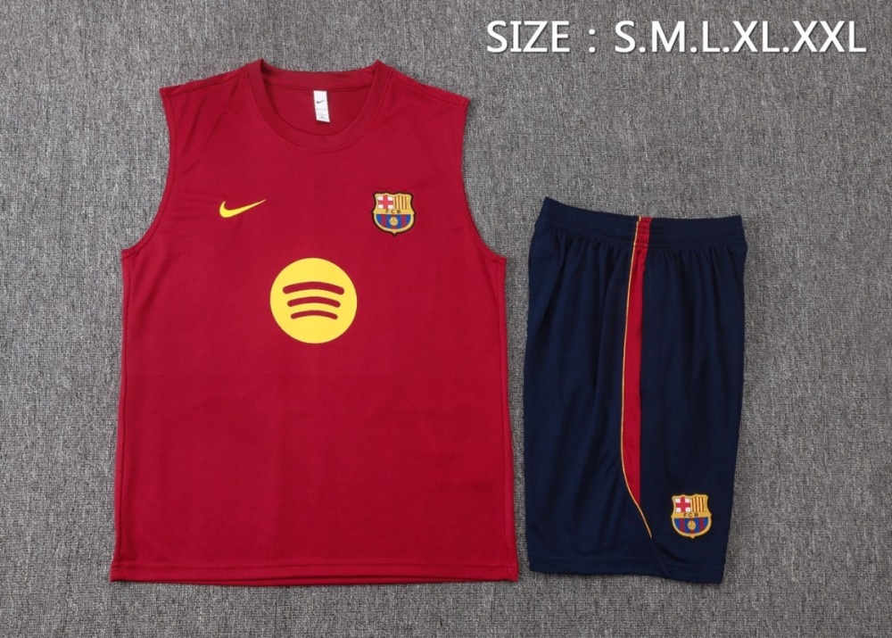 2026 Barcelona Maroon Training Set Shirt and Shorts