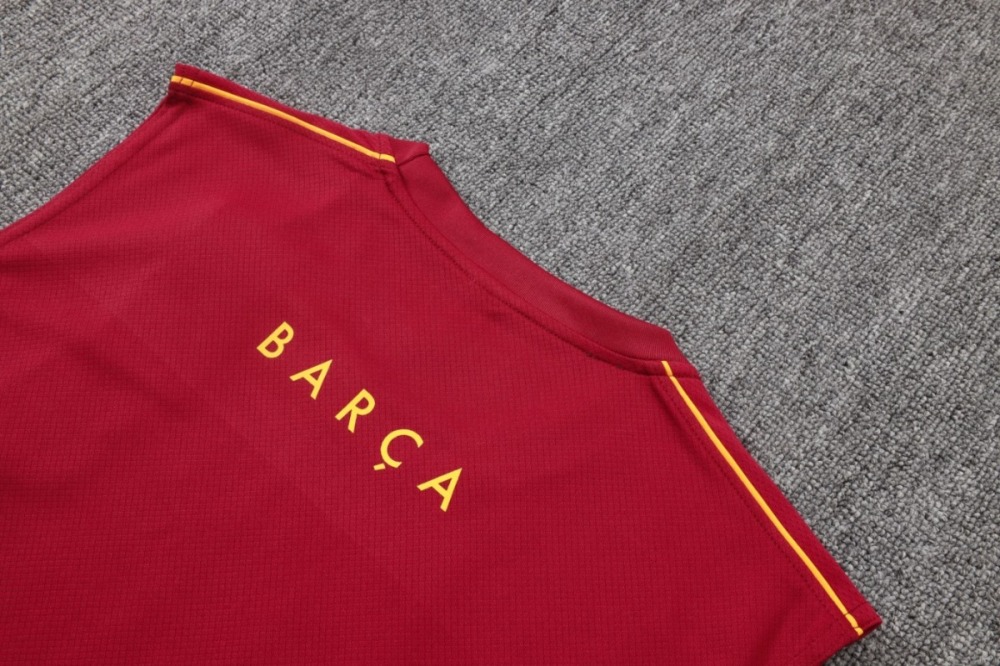 2026 Barcelona Maroon Training Set Shirt and Shorts