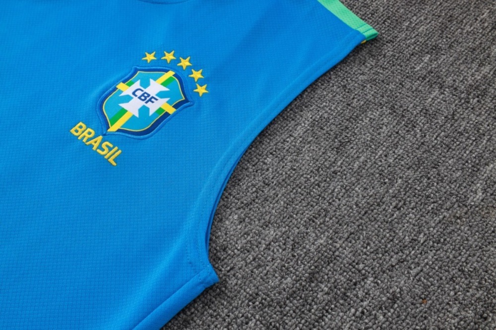 2026 Brazil Lake blue Training Set Shirt and Shorts