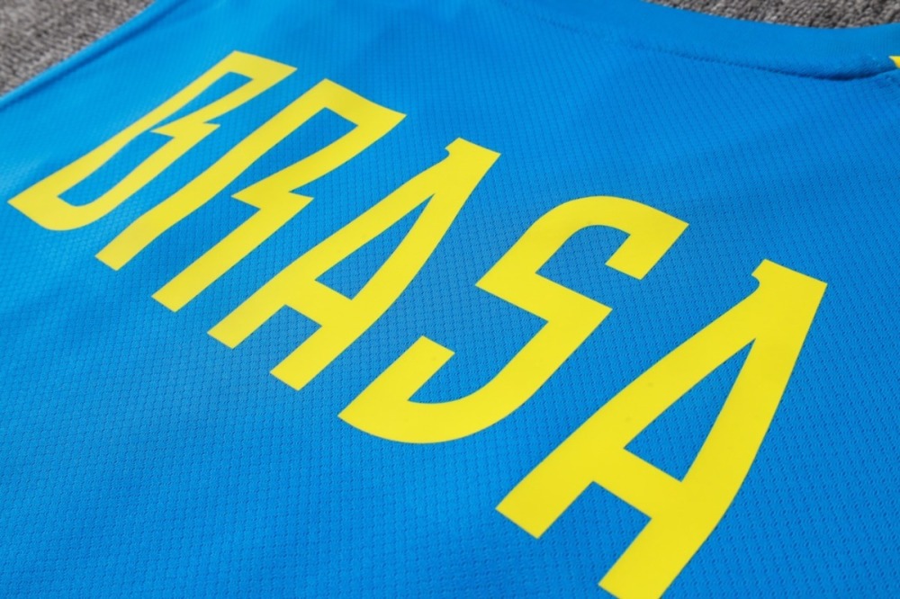 2026 Brazil Lake blue Training Set Shirt and Shorts