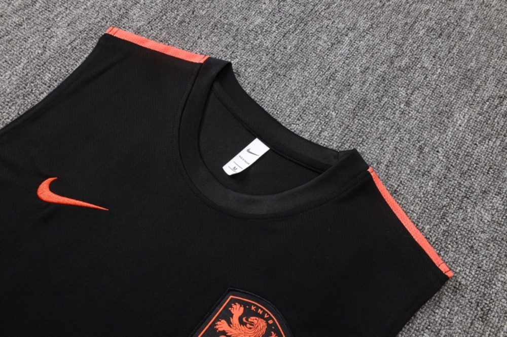 2026 Netherlands Black Training Set Shirt and Shorts