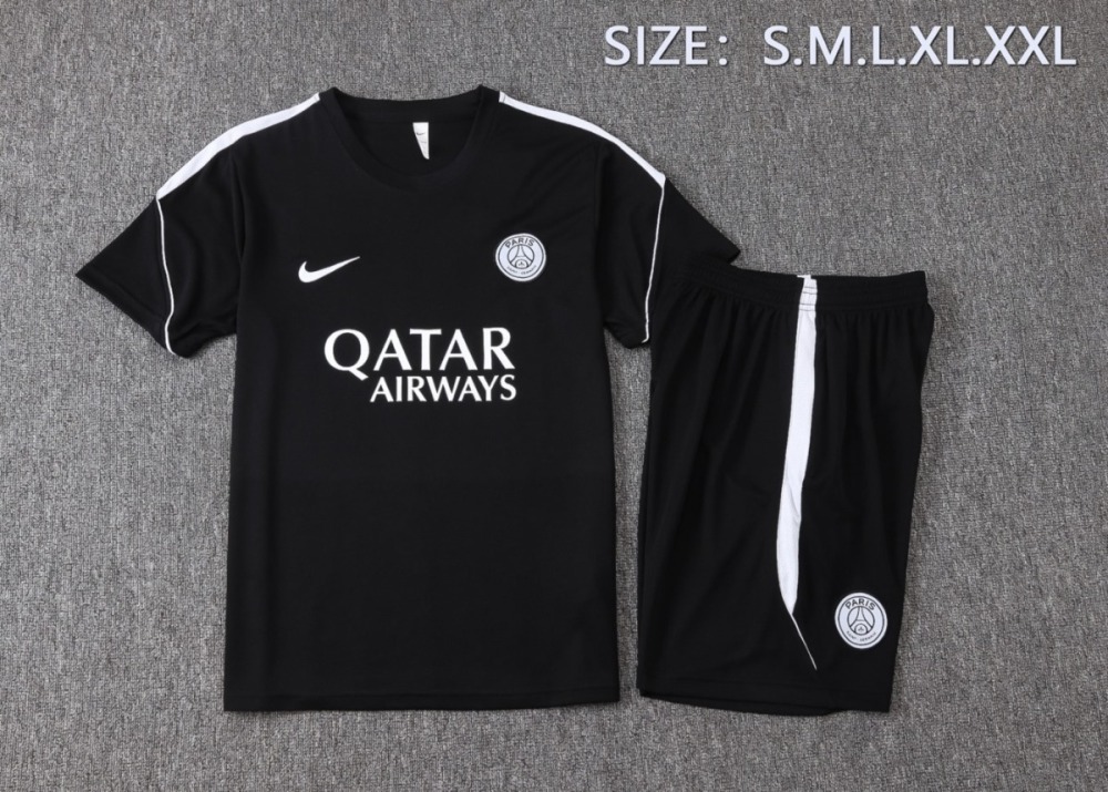 2026 PSG Black Training Set Shirt and Shorts