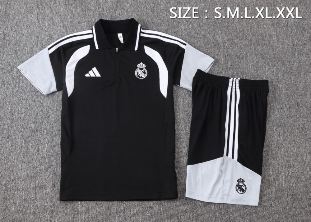 2026 Real Madrid Black Training Set Shirt and Shorts