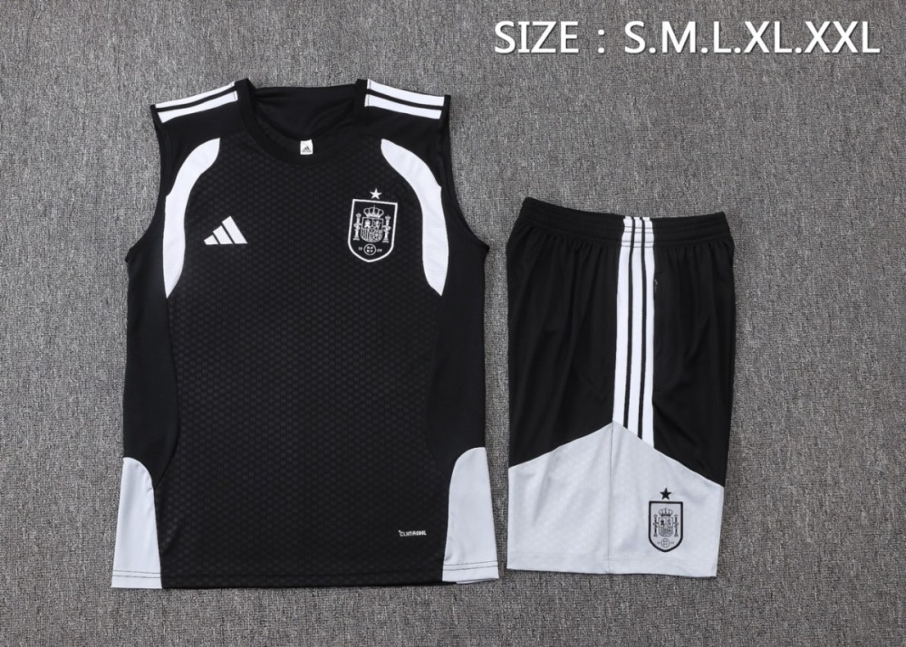 2026 Spain Black Training Set Shirt and Shorts