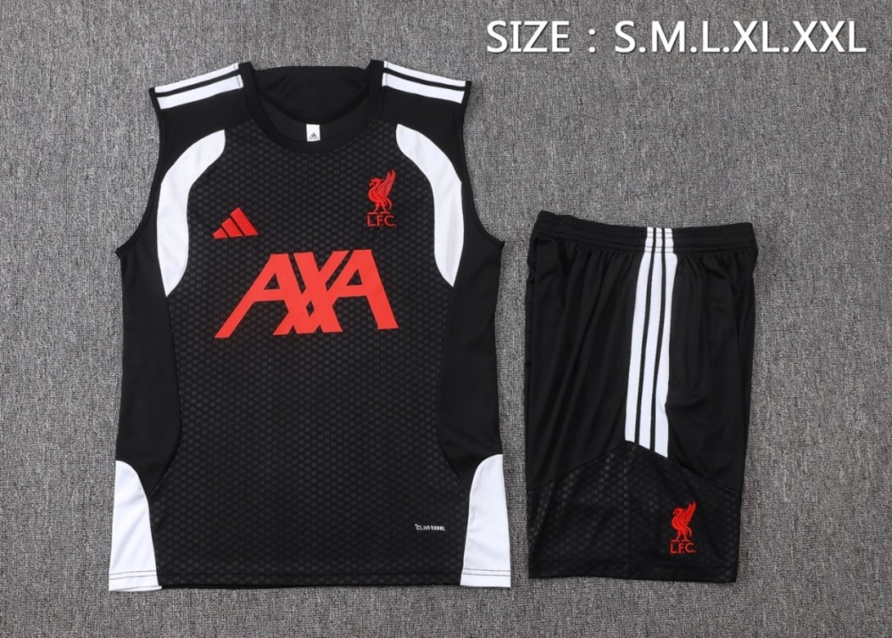 2026 Liverpool Black Training Set Shirt and Shorts