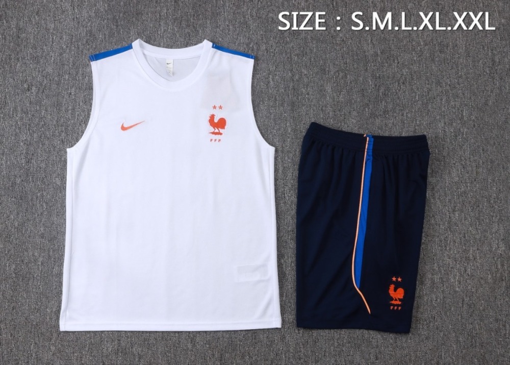 2026 France White Training Set Shirt and Shorts