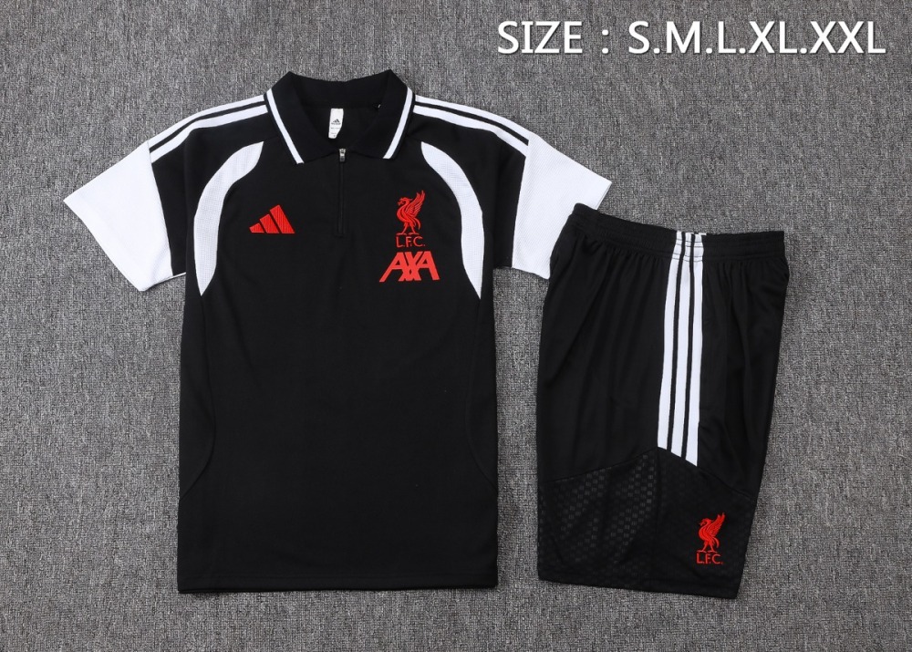 2026 Liverpool Black Training Set Shirt and Shorts