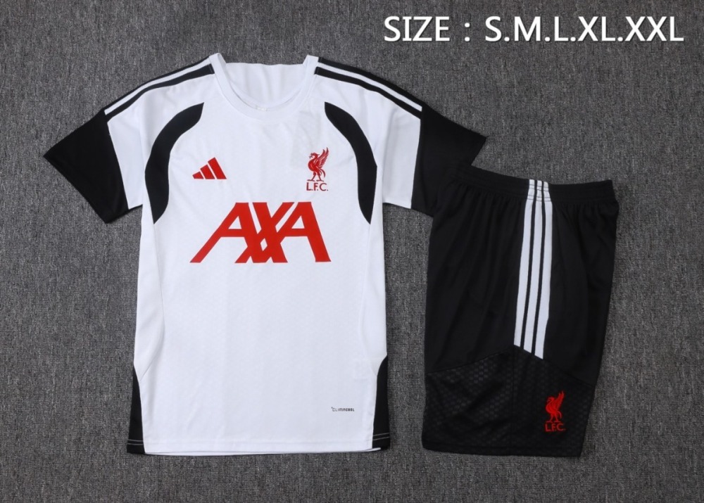 2026 Liverpool White Training Set Shirt and Shorts