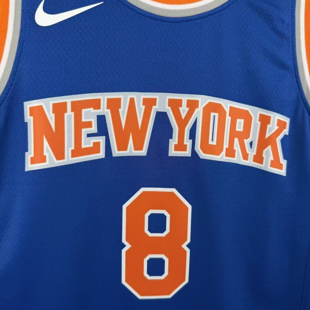 NBA New York Knicks Round Neck Blue JerseyANUNOBY#8