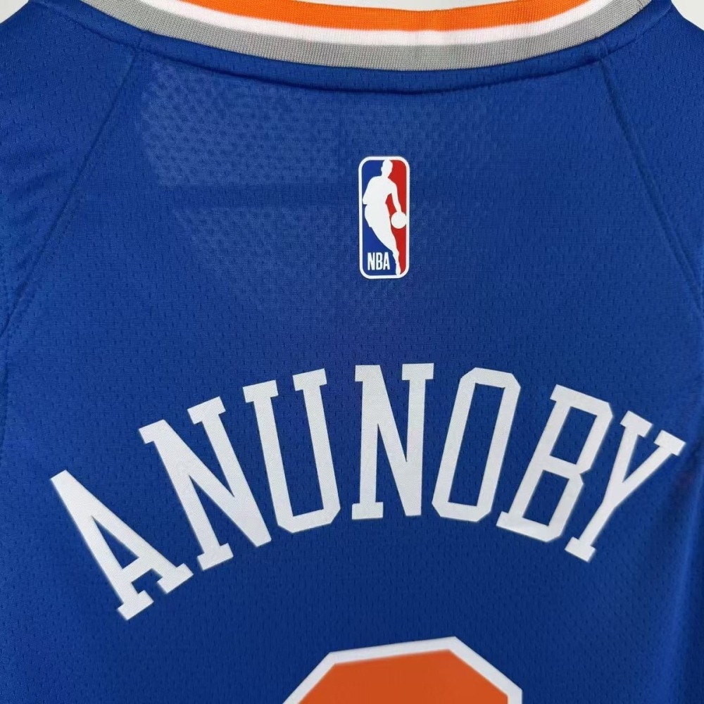 NBA New York Knicks Round Neck Blue JerseyANUNOBY#8