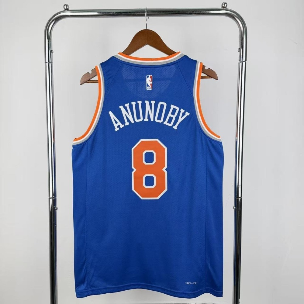 NBA New York Knicks Round Neck Blue JerseyANUNOBY#8