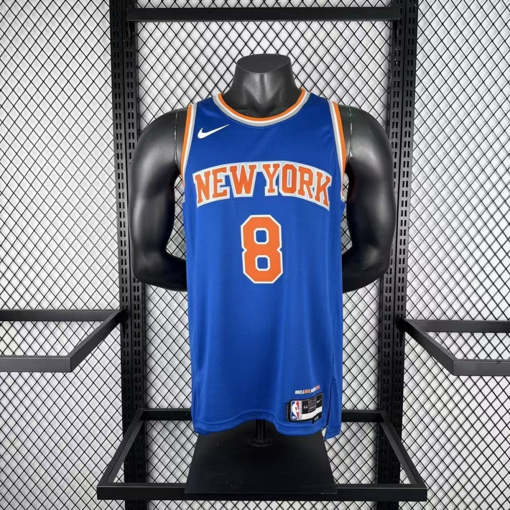 NBA New York Knicks Round Neck Blue JerseyANUNOBY#8