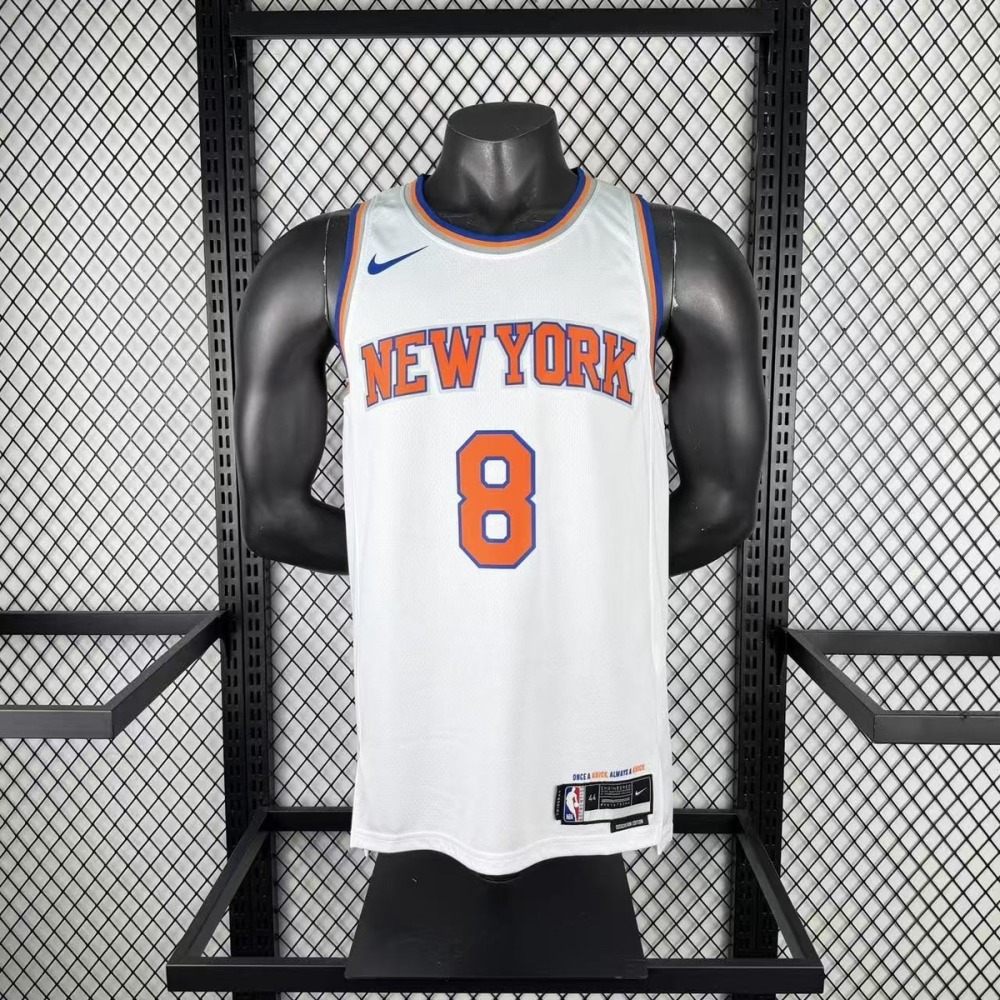NBA New York Knicks RoundNeck White Jersey ANUNOBY#8