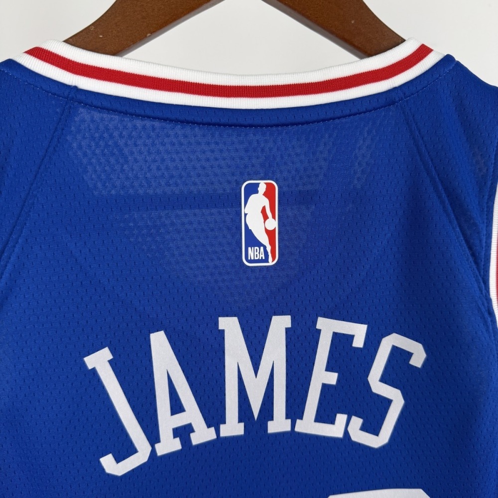 NBA Philadelphia 76ers 2023 V-Neck Blue JerseyJAMES#23