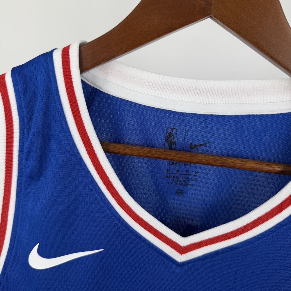 NBA Philadelphia 76ers 2023 V-Neck Blue JerseyJAMES#23