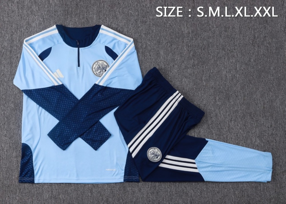 2026/27 Ajax Light blue Long-sleeved half-pull training kit