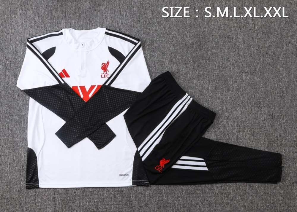 2026/27 Liverpool White Long-sleeved half-pull trainingkit