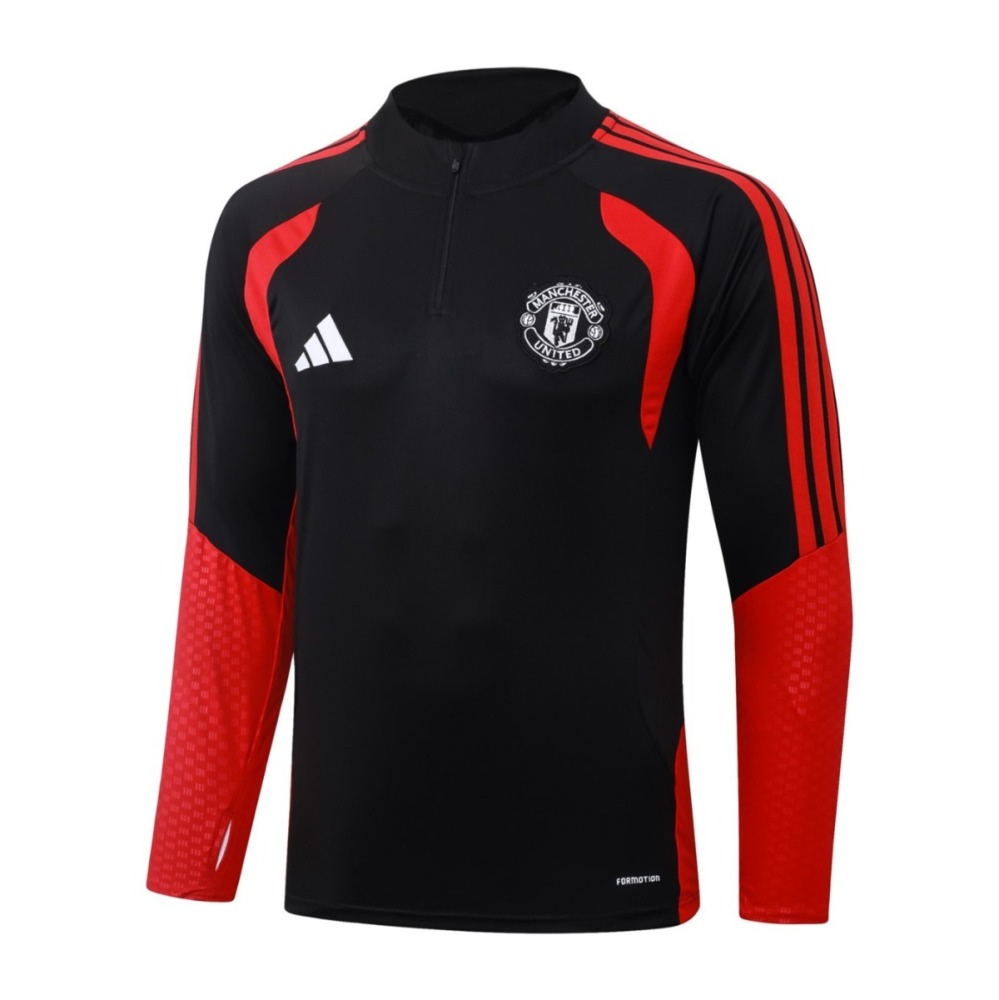 2026/27 Manchester United Black Long-sleeved half-pulltraining kit