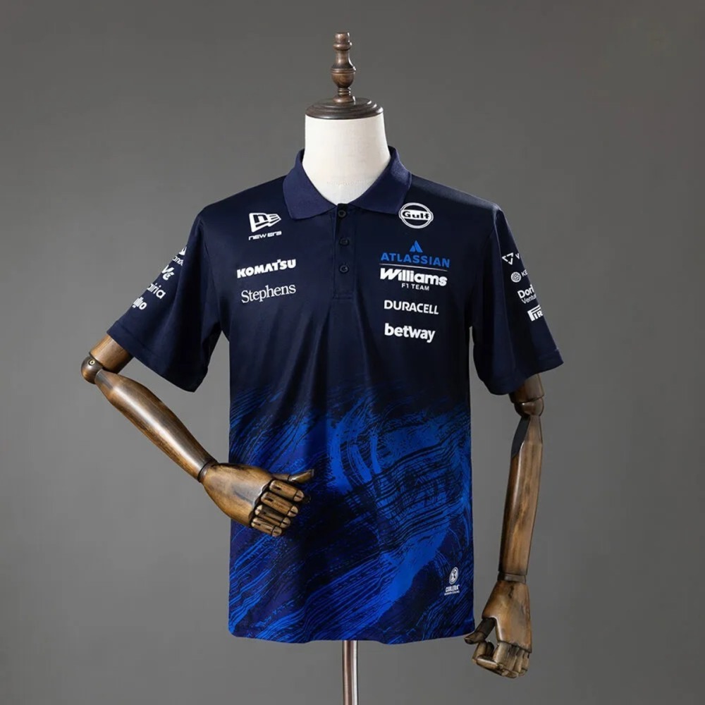 F1 Racing Atlassian Williams 2026 Black Line Tech POLO
