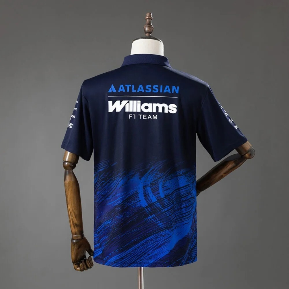 F1 Racing Atlassian Williams 2026 Black Line Tech POLO