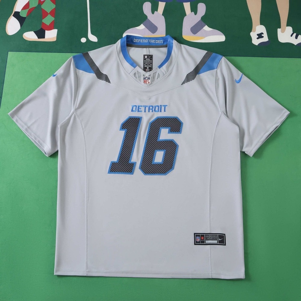 NFL 2026 Detroit Lions Grey Jeysey GOFF#16