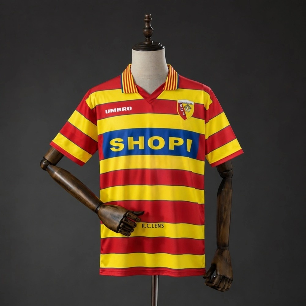 Retro 1996/97 RC Lens Home Jersey Fan Version