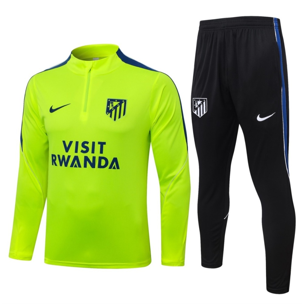2026/27 Atletico Madrid Green Long-sleeved half-pulltraining kit