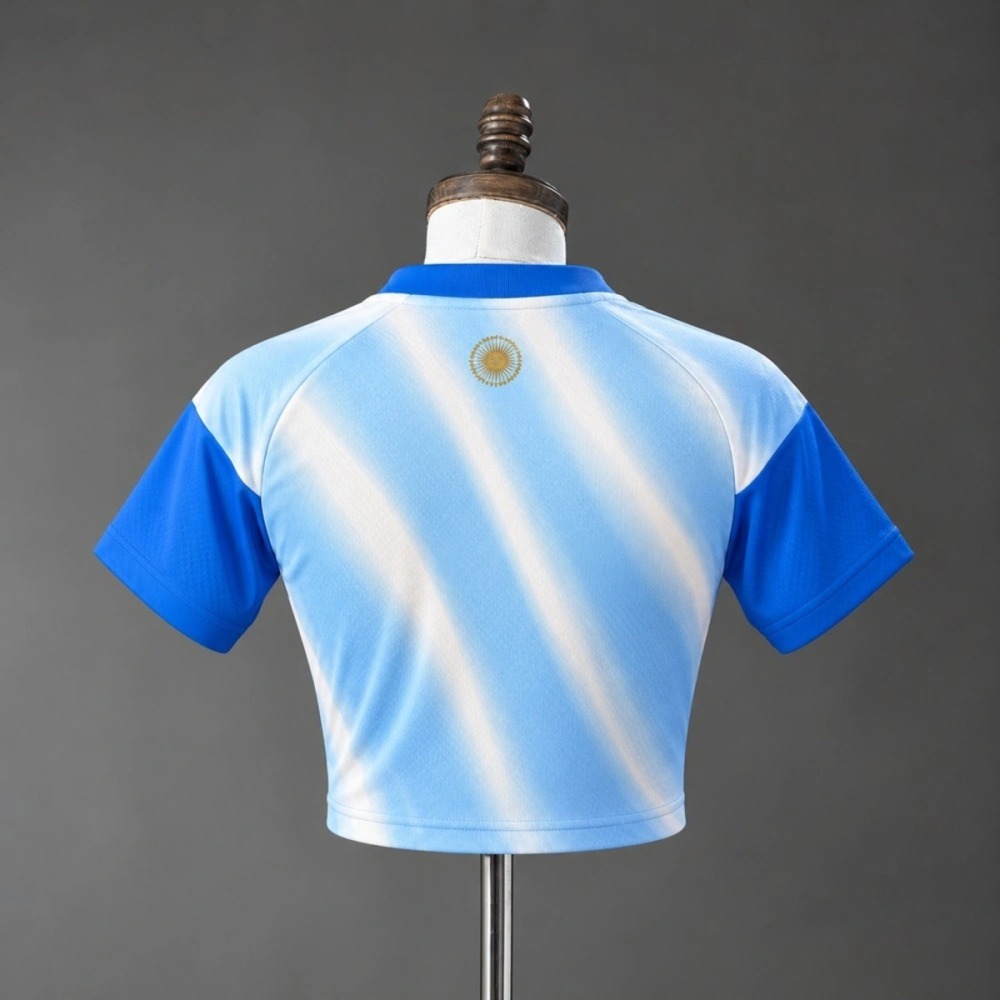 2026 Argentina Messi Farewell Pre-Match White Women'sCropJersey