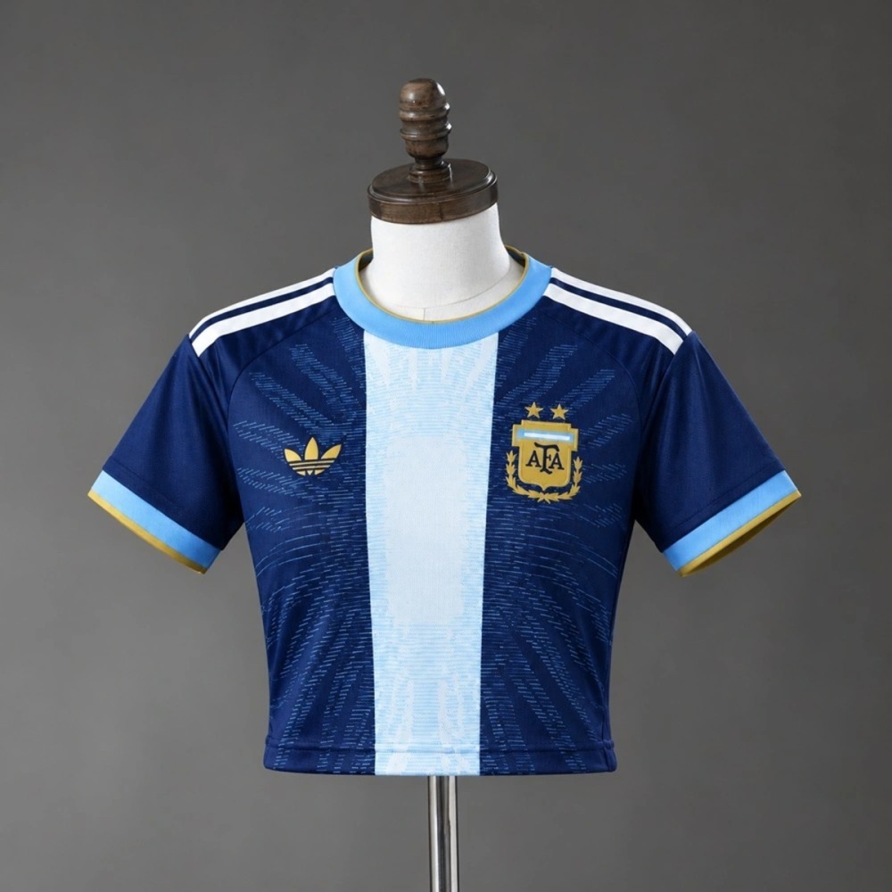 2026 Argentina Messi Farewell Royal Blue Women's CropJersey