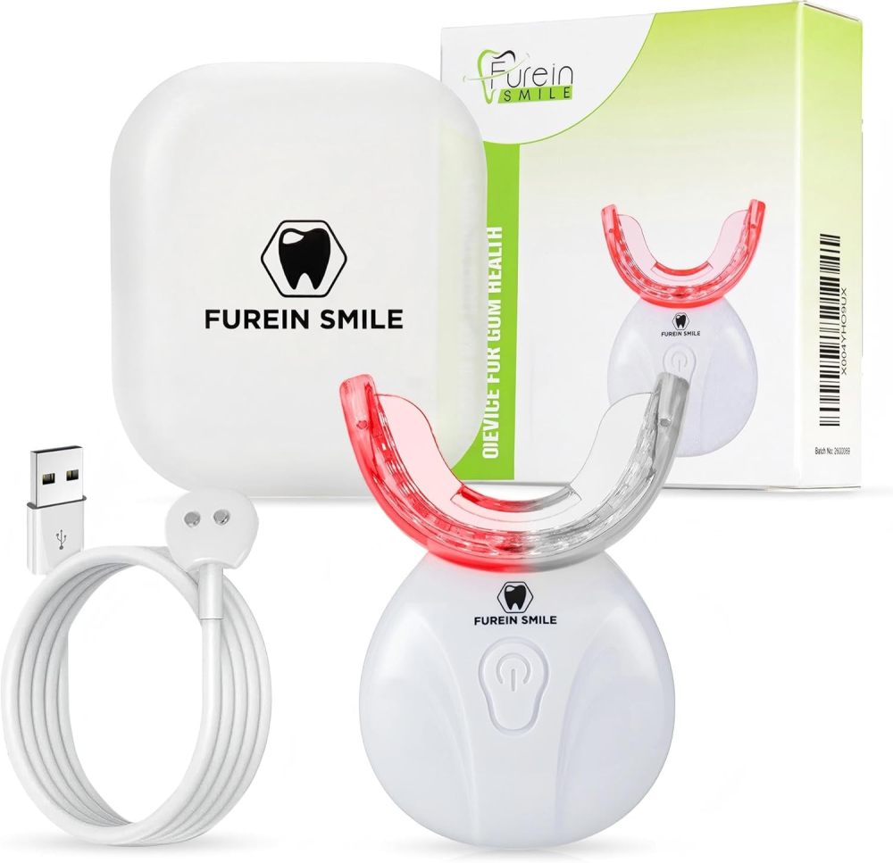 Portable Red & Near Infrared Light Therapy Device for Gum & Oral Comfort | 630nm & 850nm LED Lamp USB Cable Travel Size Home Use