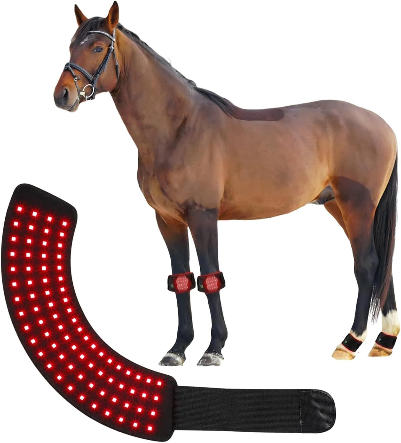 Red Light Therapy for Horses Hoof, Portable Wearable Pets Red Light Phototherapy Wraps, for Equine Hoof & Hock Pain Relief
