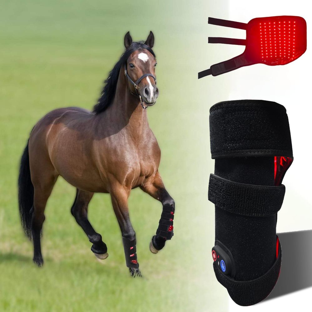Red Light Therapy Wrap for Horse Legs, Wearable 660nm＆850nm Infrared Light Therapy Horses Boot, for Equine Muscle Recovery Right Leg