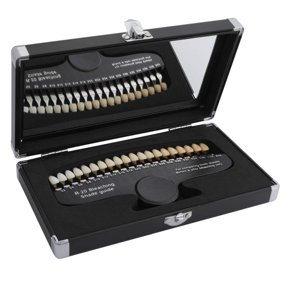 Dental Teeth Shade Guide, Professional Porcelain 3D R-20 Tooth Whitening Shade Chart with 20 Colors