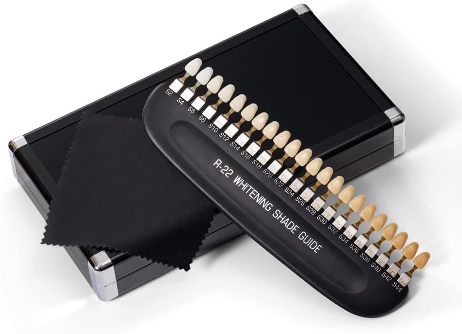 Professional 3D R-22 Dental Tooth Teeth Whitening Shade Guide for Dentist Tracking Teeth Whitening Course, Tooth Shade Guide with 22 Colors