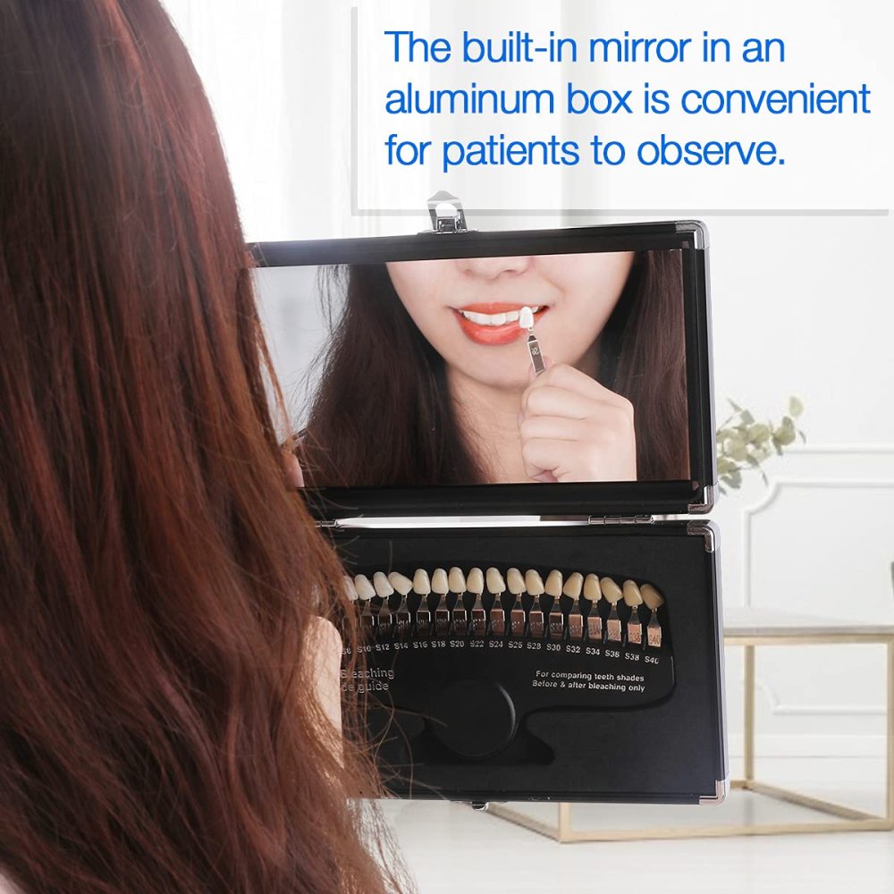 Dental Teeth Shade Guide, Professional Porcelain 3D R-20 Tooth Whitening Shade Chart with 20 Colors