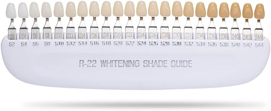 Teeth Whitening Shade Guide Professional 3D R-22 Tooth Whitening Shade Chart with 22 Colors - Tooth Bleaching Shade Chart