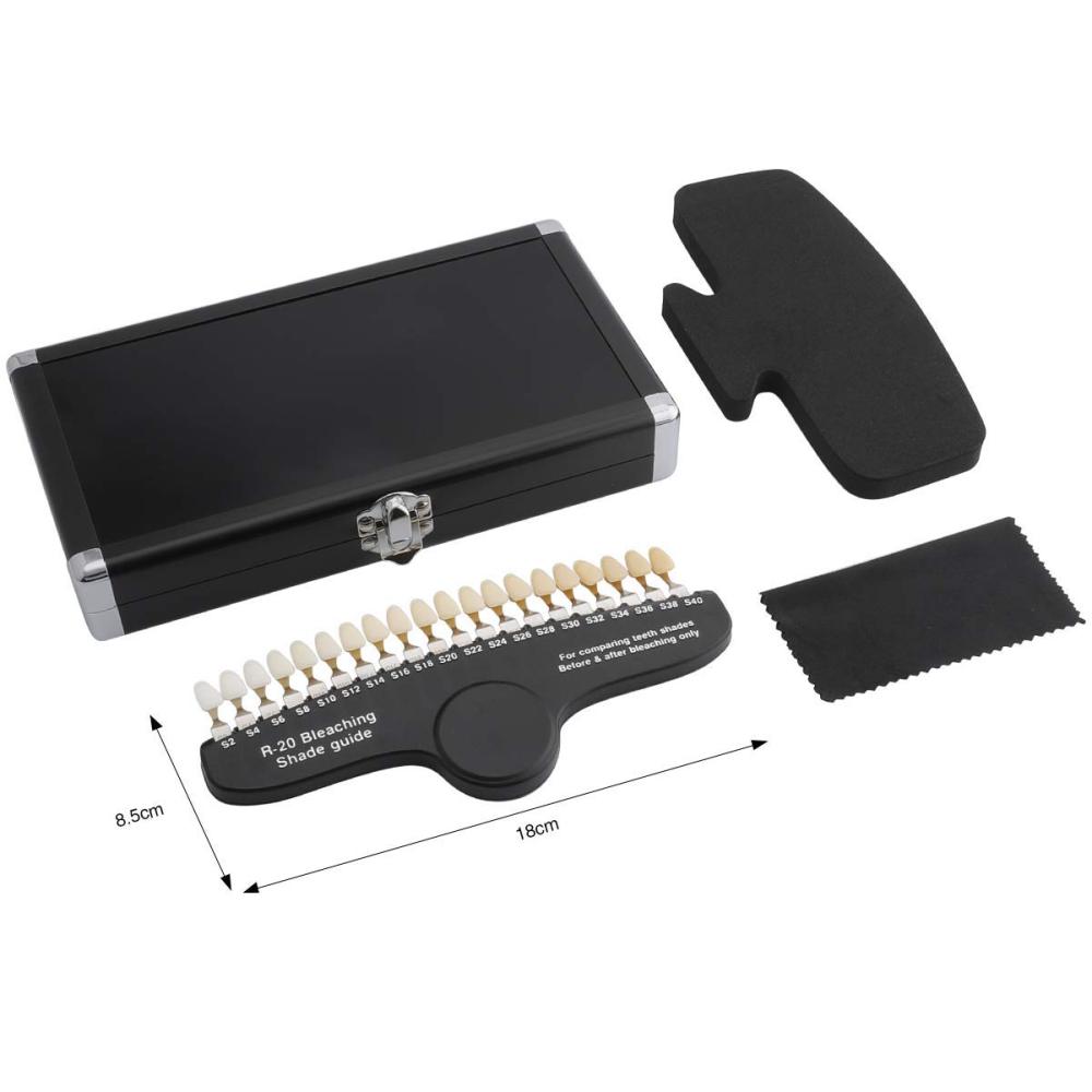 Dental Teeth Shade Guide, Professional Porcelain 3D R-20 Tooth Whitening Shade Chart with 20 Colors