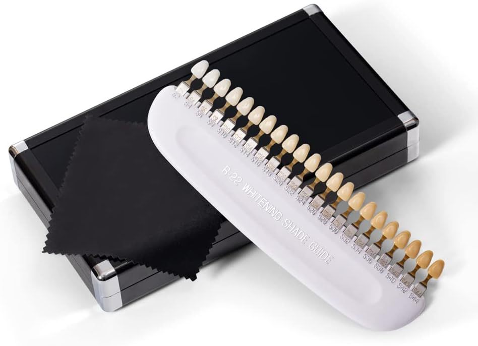 Teeth Whitening Shade Guide Professional 3D R-22 Tooth Whitening Shade Chart with 22 Colors - Tooth Bleaching Shade Chart