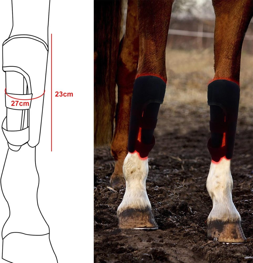 Red Light Therapy Wrap for Horse Legs, Wearable 660nm＆850nm Infrared Light Therapy Horses Boot, for Equine Muscle Recovery Right Leg