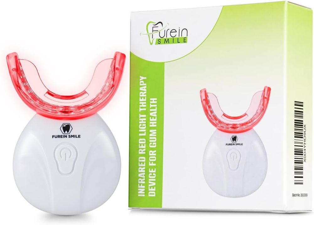 Portable Red & Near Infrared Light Therapy Device for Gum & Oral Comfort | 630nm & 850nm LED Lamp USB Cable Travel Size Home Use
