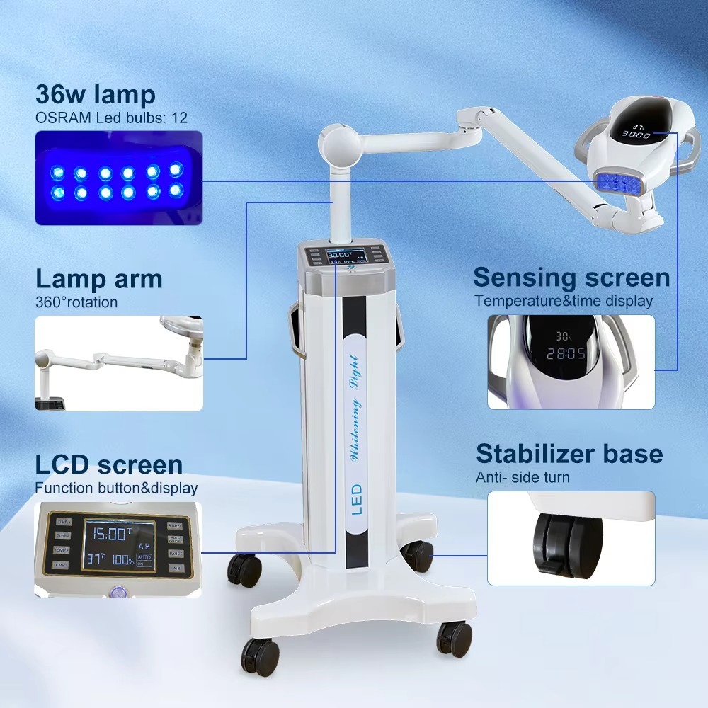 Wholesale Dental Salons 80 Watt 40w Led Blue Light Teeth Whitening Lamp Portable 60w Laser Led Teeth Whitening Machine