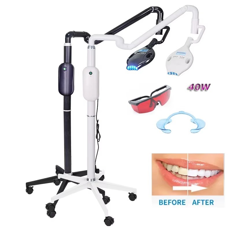 40W Teeth Whitening Light 460-490nm Blue Light Dental Bleaching System with Wheels for Clinic Beauty Center